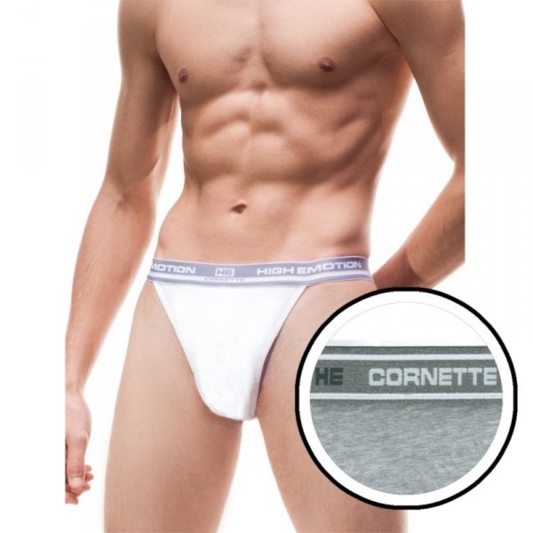 Slipy męskie Cornette tanga High emotion szary melanż