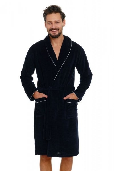 Szlafrok męski Doctor nap SMS 6063 granatowy plus