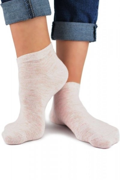 Skarpetki damskie Noviti ST 022 W 03 lurex złoto-różowe