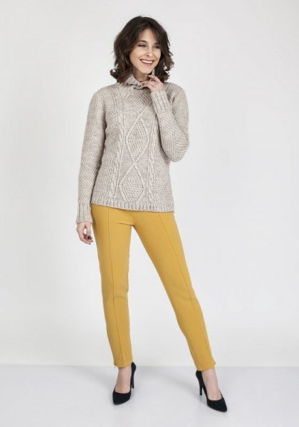 Sweter damski mkm estelle swe 121 beżowy