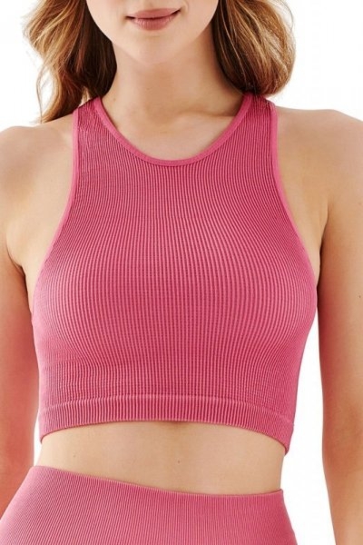 Top sportowy Seamless halter rib 1203 rose Gabriella