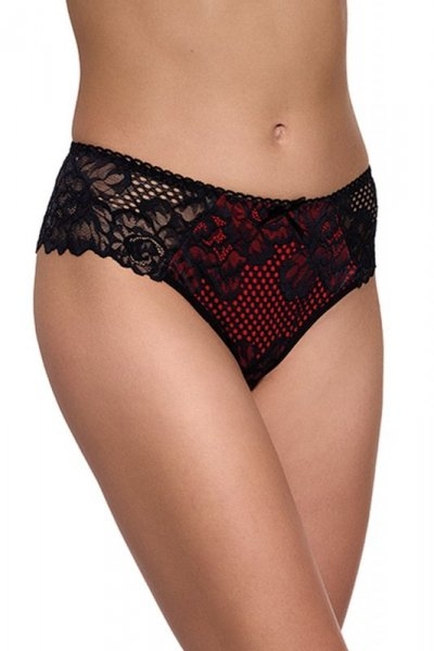 Figi damskie 202 Czarno-Czerwone Gabidar