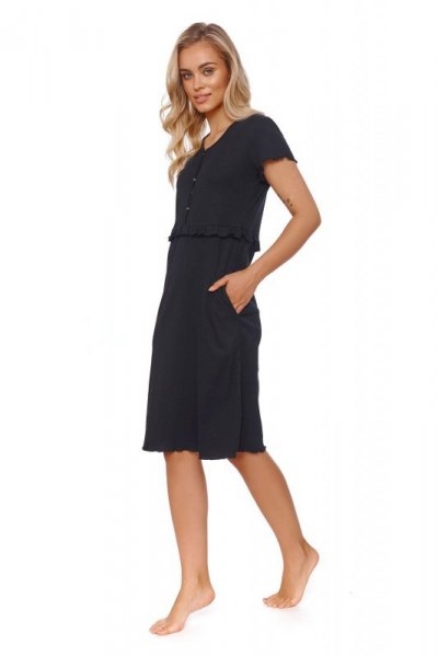 Damska koszula nocna Doctor nap TCB 4543 czarna