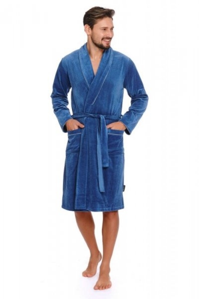 Szlafrok męski Doctor nap SMS 6063 niebieski plus