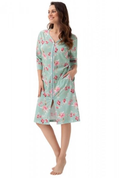 Szlafrok damski 392 4XL pistacjowy Luna