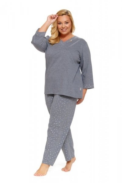 Piżama damska Doctor nap PB 9778 ciemnoszara plus