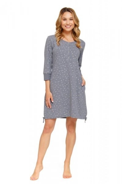 Damska koszula nocna Doctor nap TM 4129 ciemnoszara plus