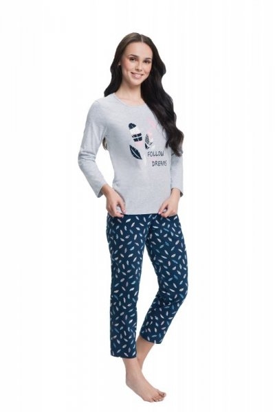 Piżama damska Luna 612 szara plus