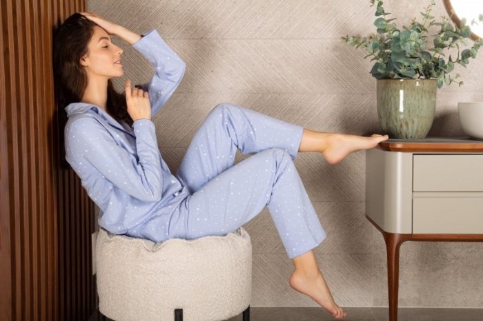 Piżama damska Momenti Per Me Claudia Blue