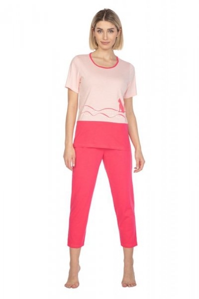 Piżama damska Regina 663 różowa plus