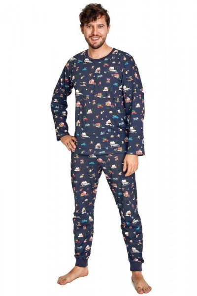 Piżama męska Taro Mikołaj 01 2839 granatowa