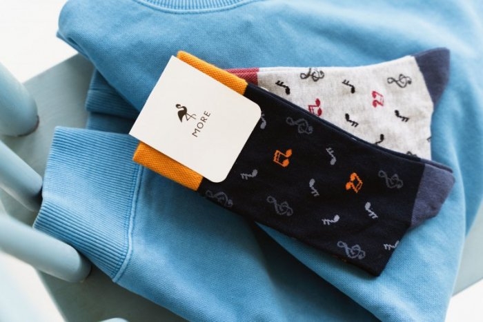 Skarpety męskie More Miusical Notes 051-133 Granatowe