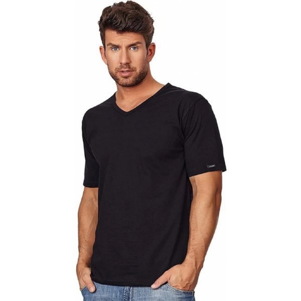 Koszulka męska Cornette Authentic 201 new czarna plus