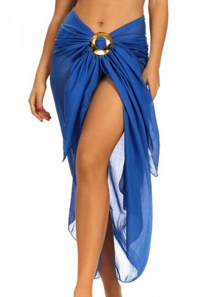 Pareo plażowe D95CH1 13 niebieski UNI Self