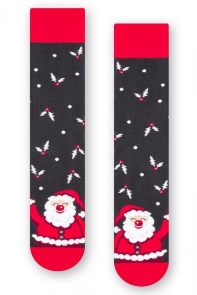 Skarpety męskie Steven 136 099 Mikołaj grafitowe