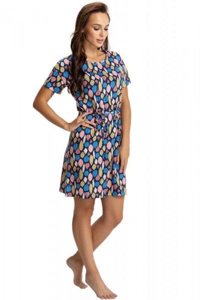 Damska koszula nocna Luna 116 granat listki