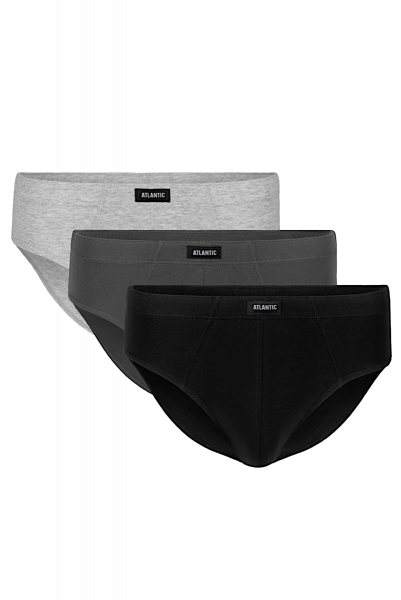 Slipy męskie Atlantic classic 006 3-pak cza/szm/grf