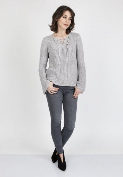 Sweter damski mkm kylie swe 117 szary