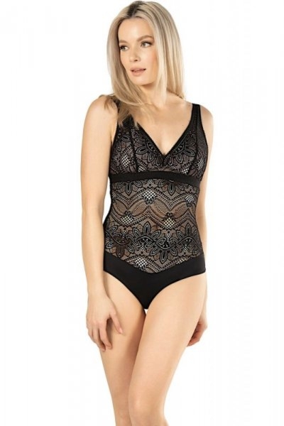 Body damskie Nipplex Desire czarno-beżowe