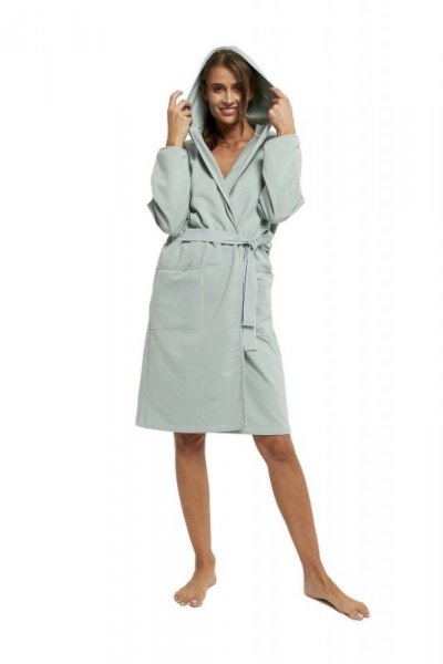 Szlafrok damski Italian Fashion Karina miętowy plus