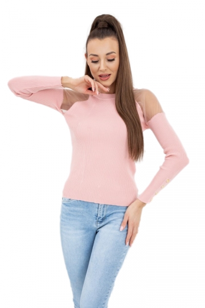 Sweter damski vittoria ventini eliza tulle mcy02679 flamingo