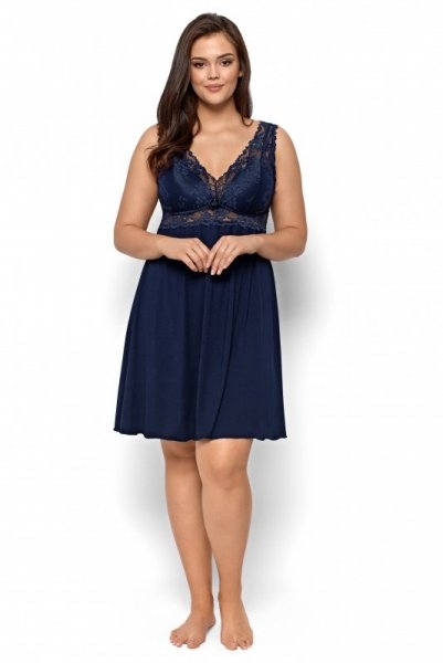 Damska koszula nocna nipplex bona granatowa plus size