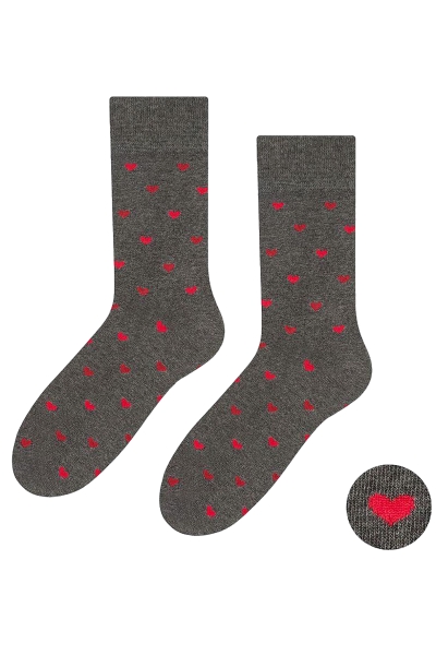 Skarpety męskie Steven 136 084 serduszka grafit