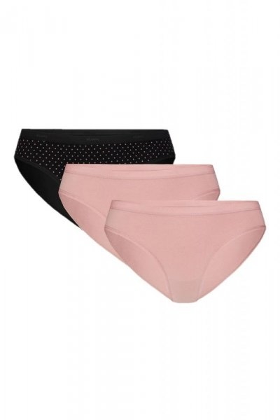 Figi damskie Atlantic bikini 195 rozj/cza/rozj 3-pak