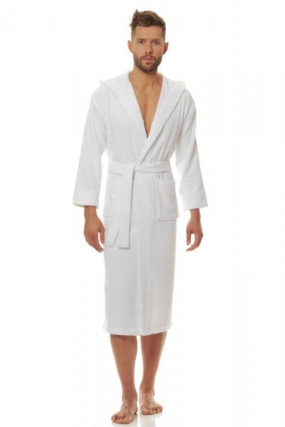 Szlafrok męski L&L MN LNG 2104 biały