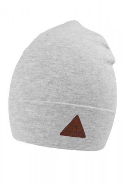 Czapka męska wywijana Noviti CP 011 B 01 szary melanż
