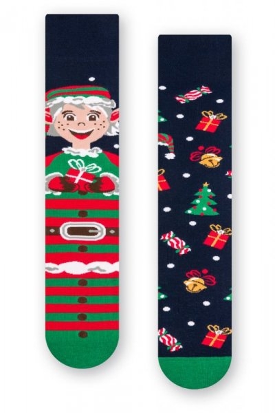 Skarpetki damskie More 078 048 asymetryczne elf granatowe