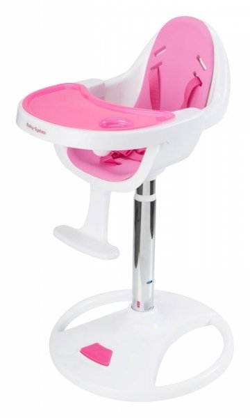 Image of Wysokie obrotowe krzesełko do karmienia FLORA - różowe
