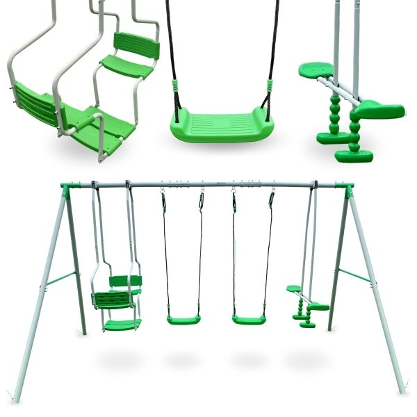 Image of 6-osobowy zestaw huśtawek dla dzieci - ogrodowy plac zabaw