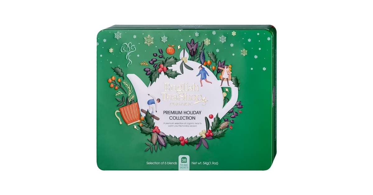 Zestaw herbat BIO na prezent w zielonej puszce 36 saszetek