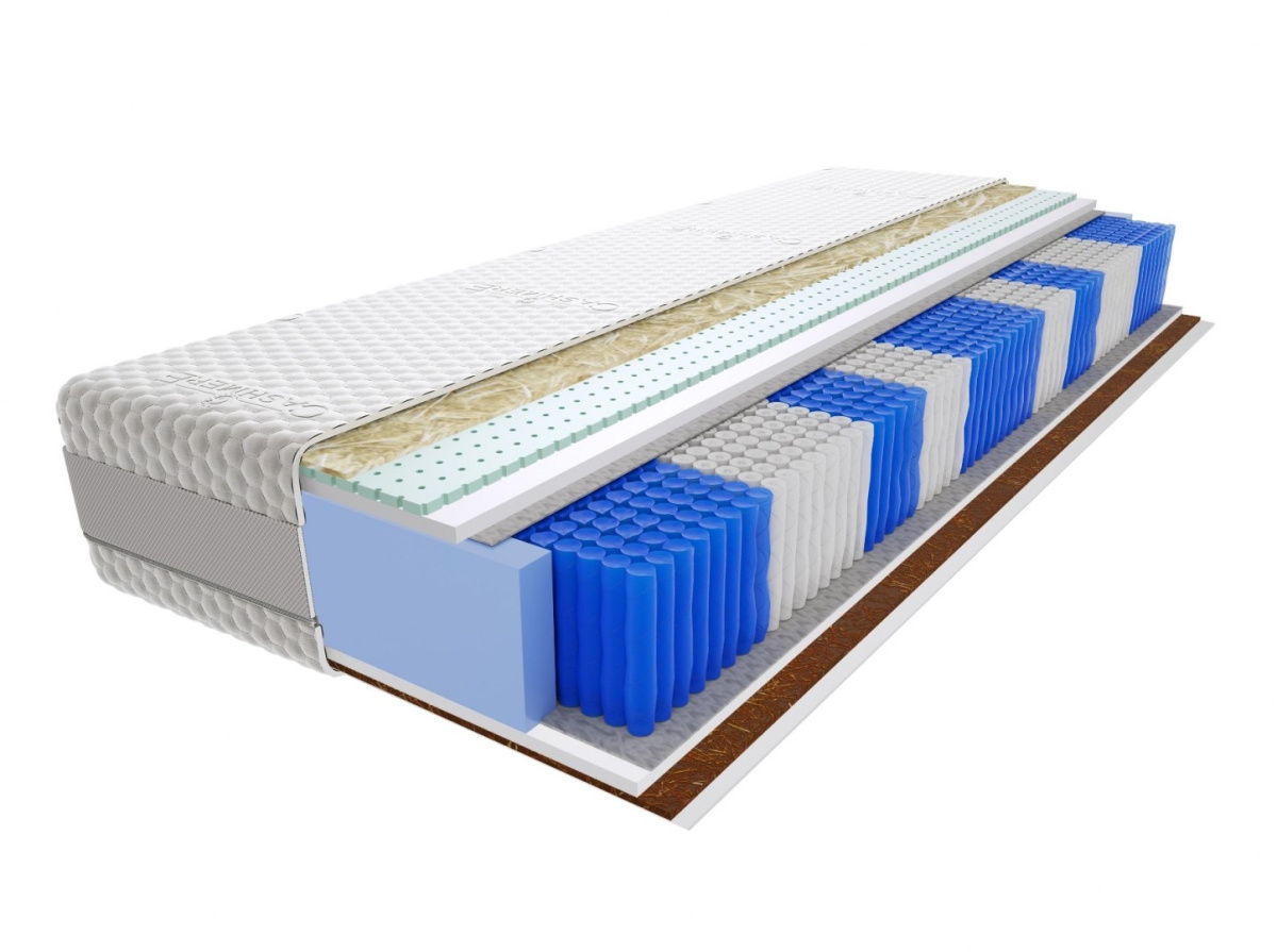 Image of Materac Szanti Multipocket 160x185 cm Średnio / Bardzo twardy Lateks 2x Kokos