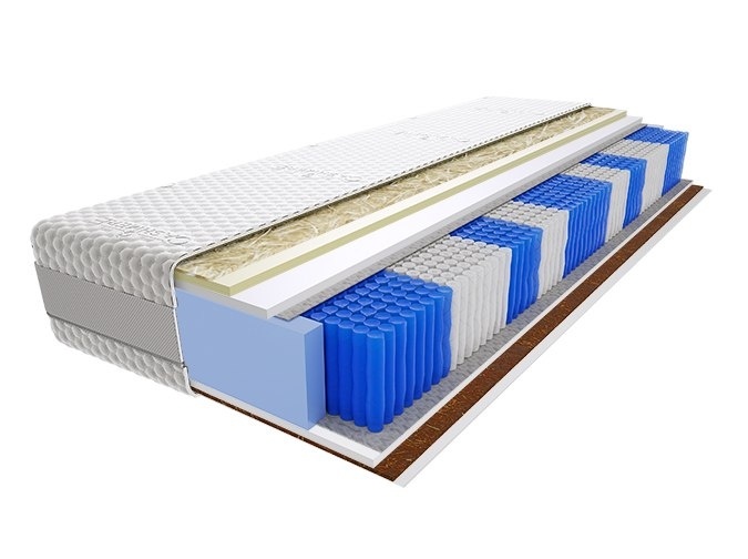 Image of Materac Marti Multipocket 80x195 cm Miękki Twardy Kokos 2x Visco Memory