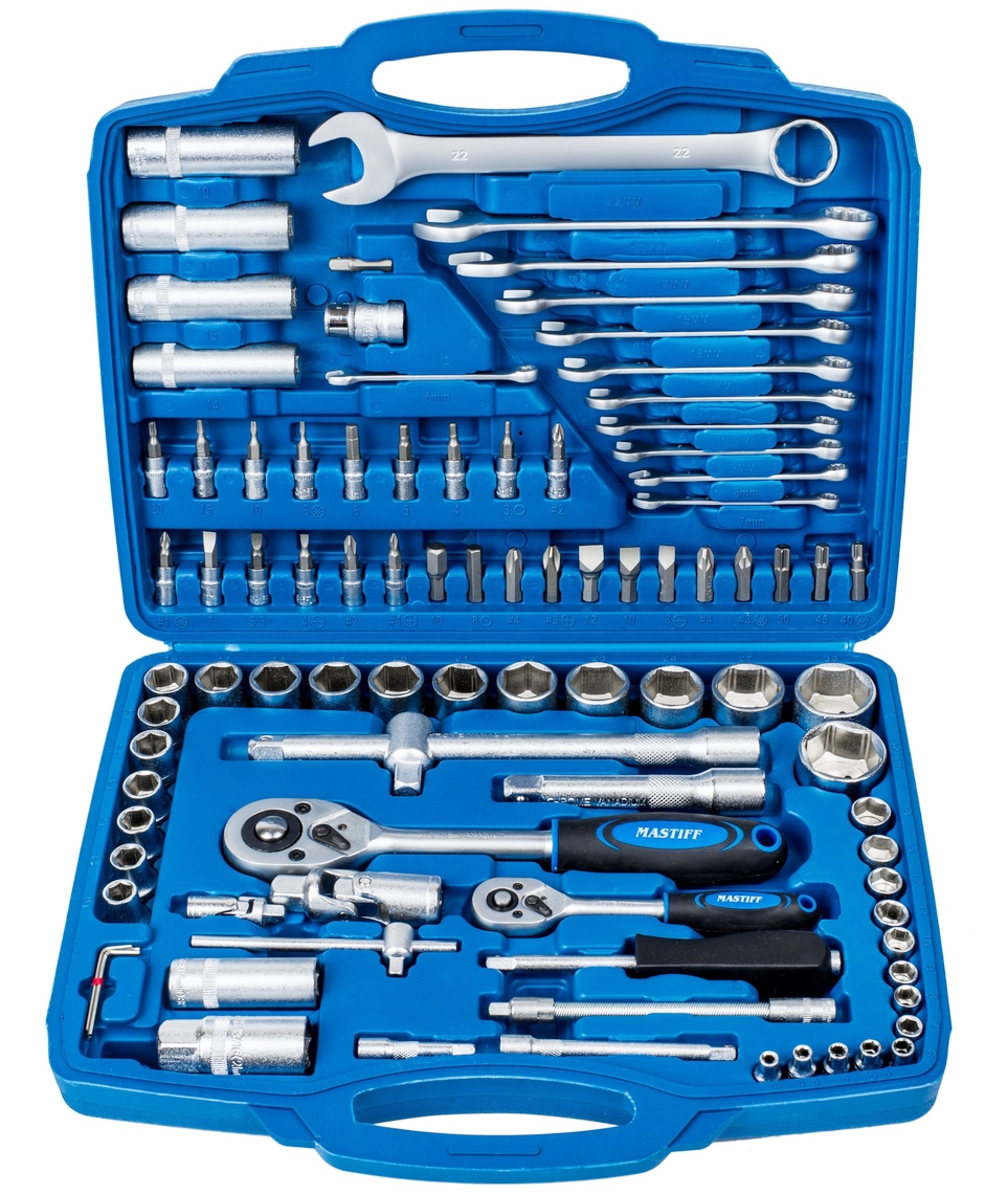 Image of Zestaw kluczy nasadowych oraz płasko-oczkowych TORX 94 MASTIFF