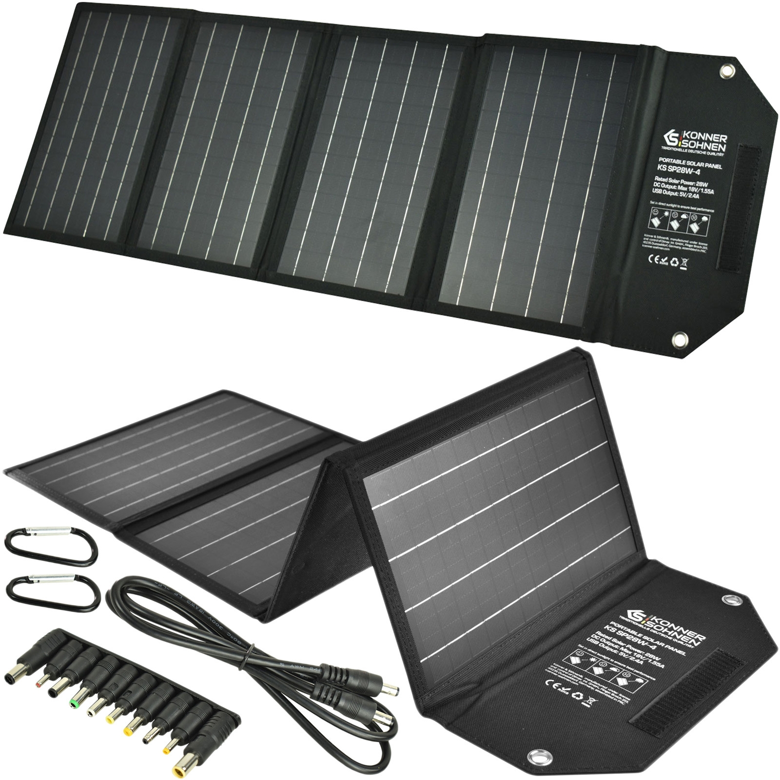 Image of Przenośny panel solarny travel 28W KS SP28W-4 USB składany Könner&Söhnen KS