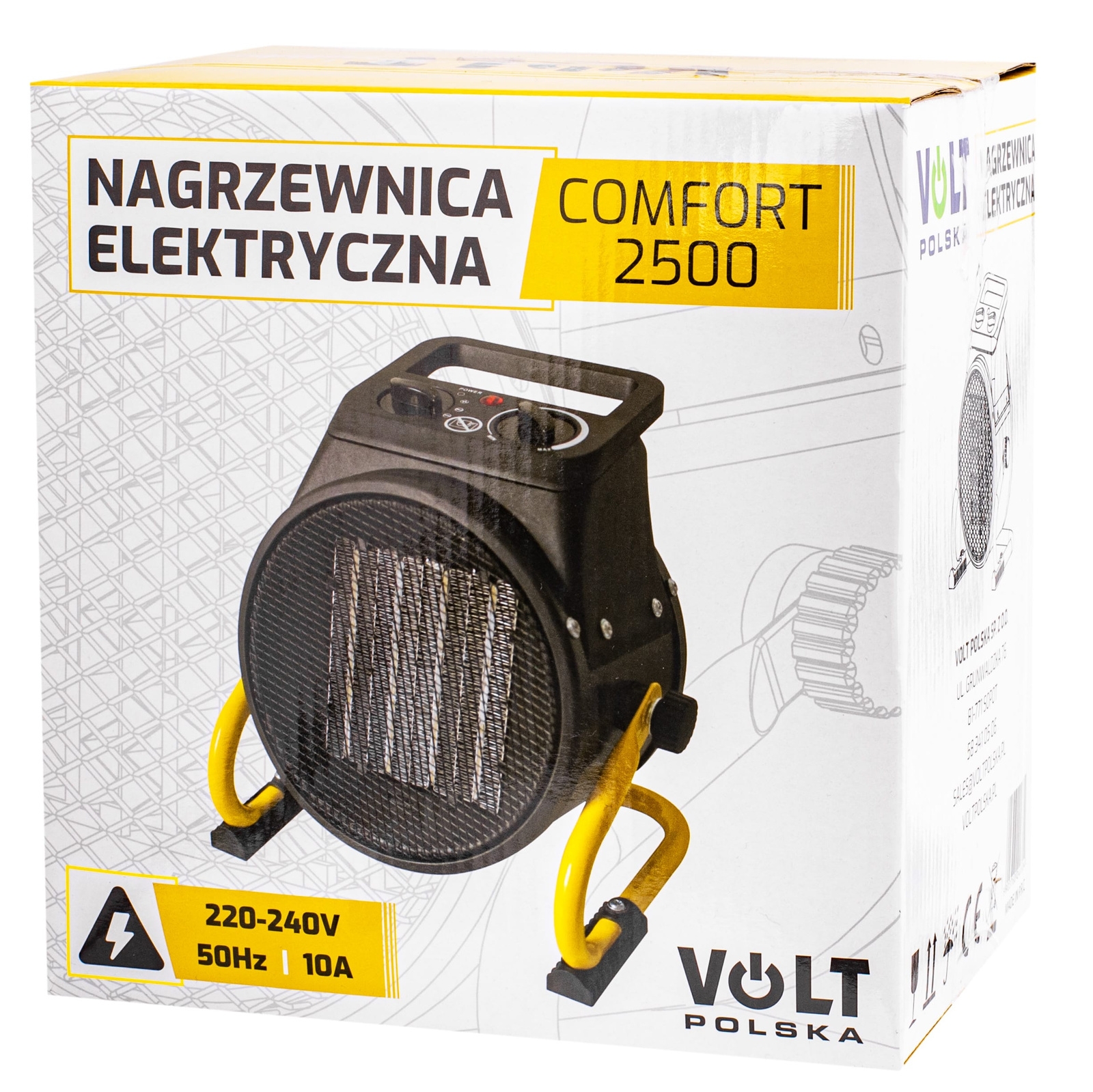 Image of Nagrzewnica elektryczna grzejnik farelka z termostatem 2,5 kW COMFORT VOLT POLSKA