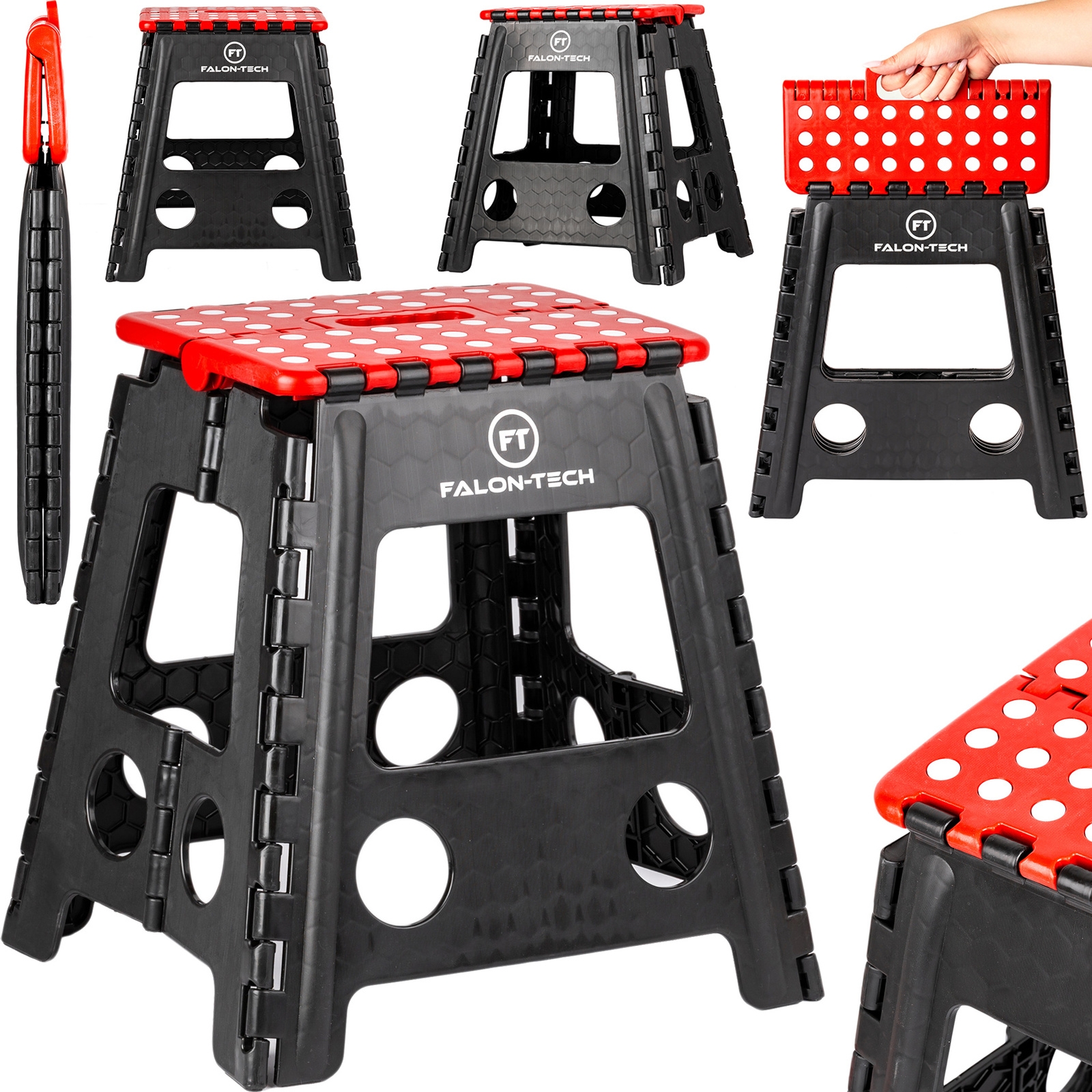 Image of Stołek warsztatowy taboret składany siedzisko krzesło wysokość 40cm 100 kg FALON-TECH