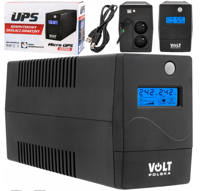 Image of Zasilacz awaryjny UPS LCD 650Va 360W 7Ah + program VOLT POLSKA