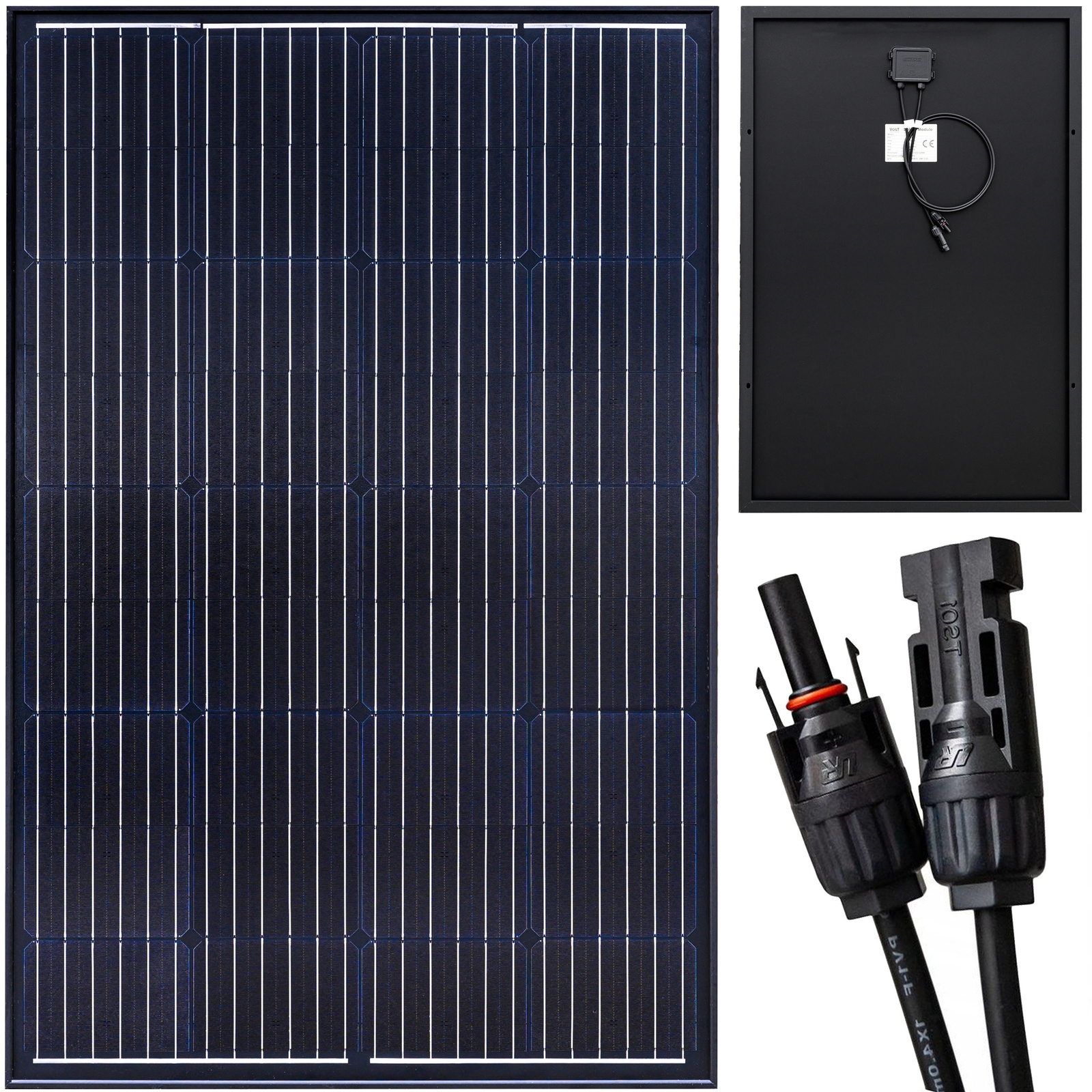 Image of Zestaw solarny fotowoltaiczny 110W 12V (Panel solarny 110W, Regulator napięcia 10A) VOLT POLSKA