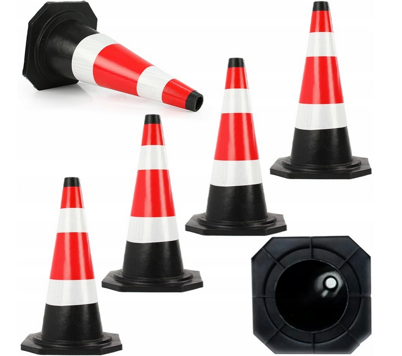 Image of Zestaw pachołek drogowy słupek ostrzegawczy odblaskowy 60cm 4szt. MAR-POL