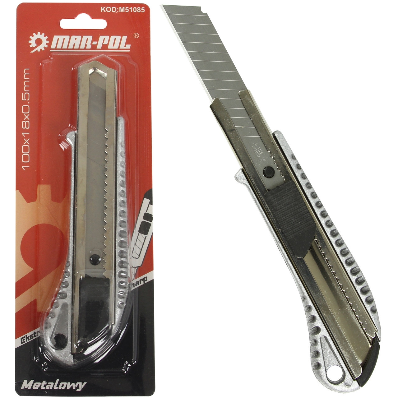 Image of Nóż nożyk aluminiowy uniwersalny 18 mm (do tapet, wykładzin) MAR-POL