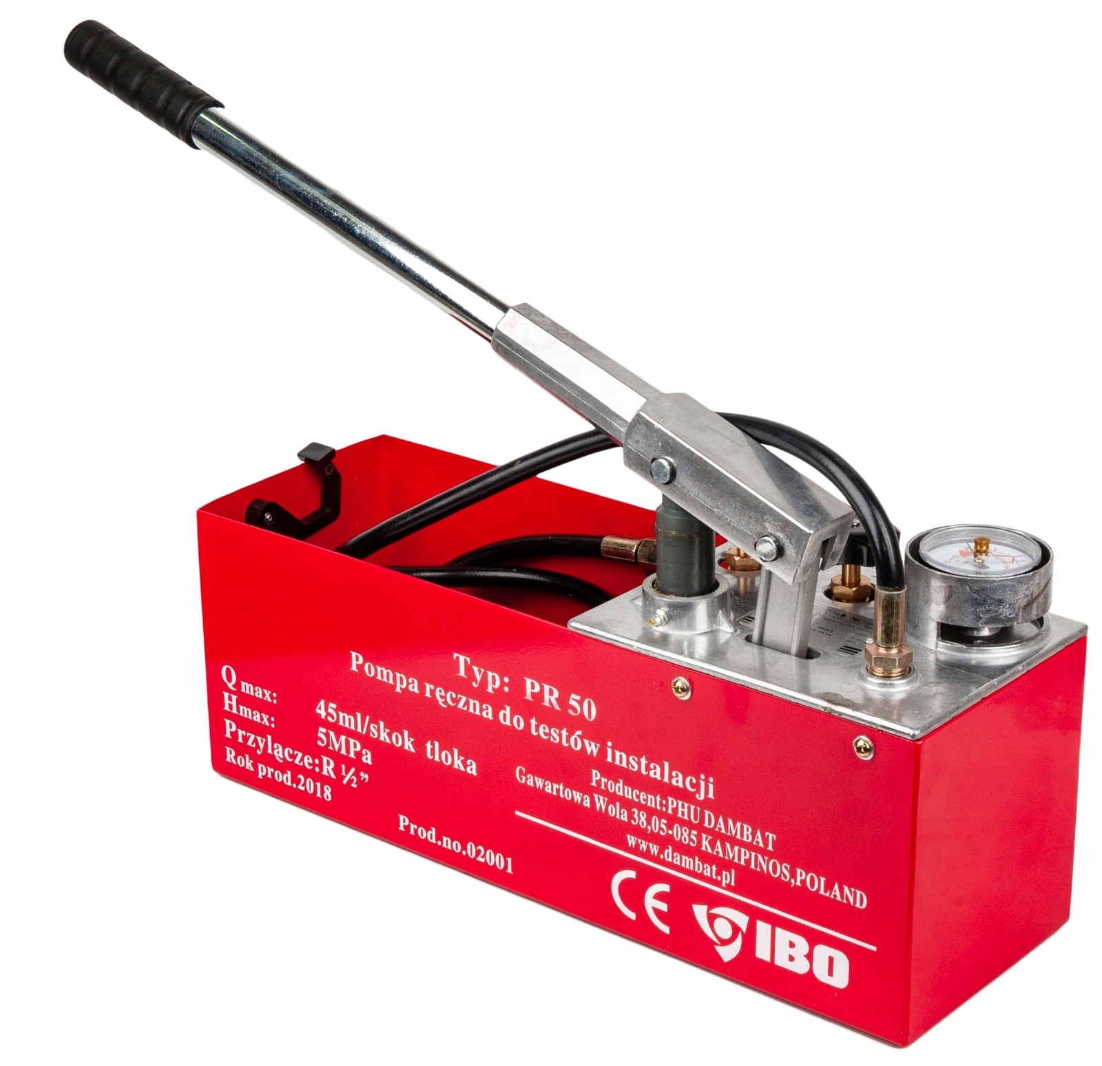 Image of Pompa ręczna do prób ciśnień instalacji IBO PRO-50