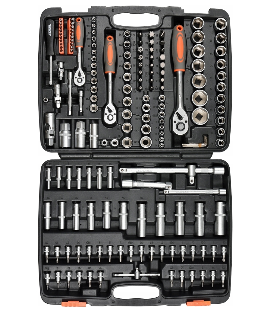 Image of Zestaw kluczy nasadowych narzędzi 173szt 1/4" 1/2" klucze bity torx STHOR YATO