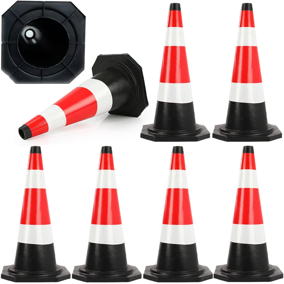 Image of Zestaw pachołek drogowy słupek ostrzegawczy odblaskowy 60cm 6szt. MAR-POL
