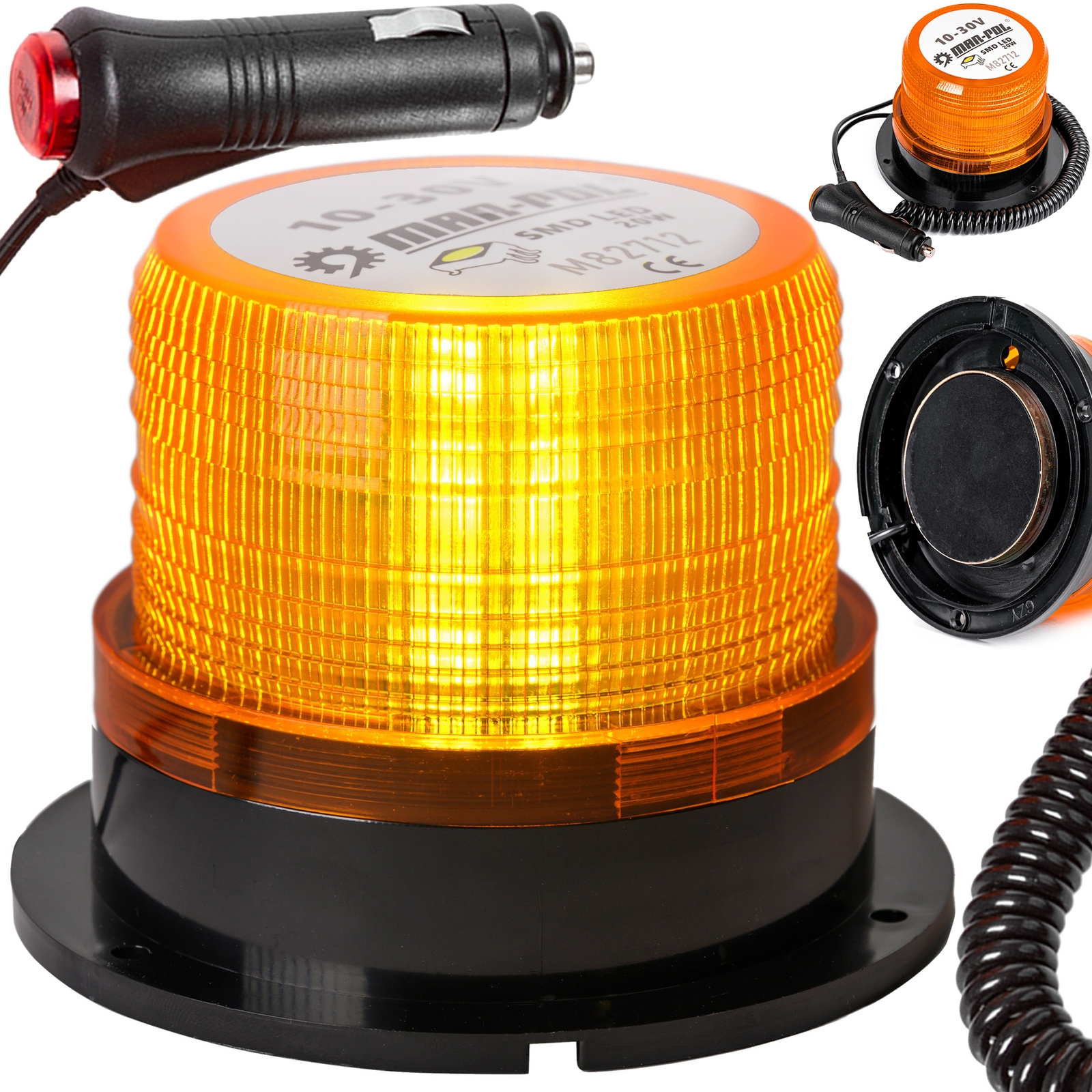 Image of Lampa LED światło ostrzegawcze kogut magnes do samochodu lawety 10-30V 20W MAR-POL