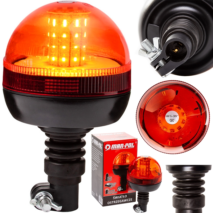 Image of Lampa LED światło ostrzegawcze kogut magnes do samochodu lawety 12-24V 8W MAR-POL