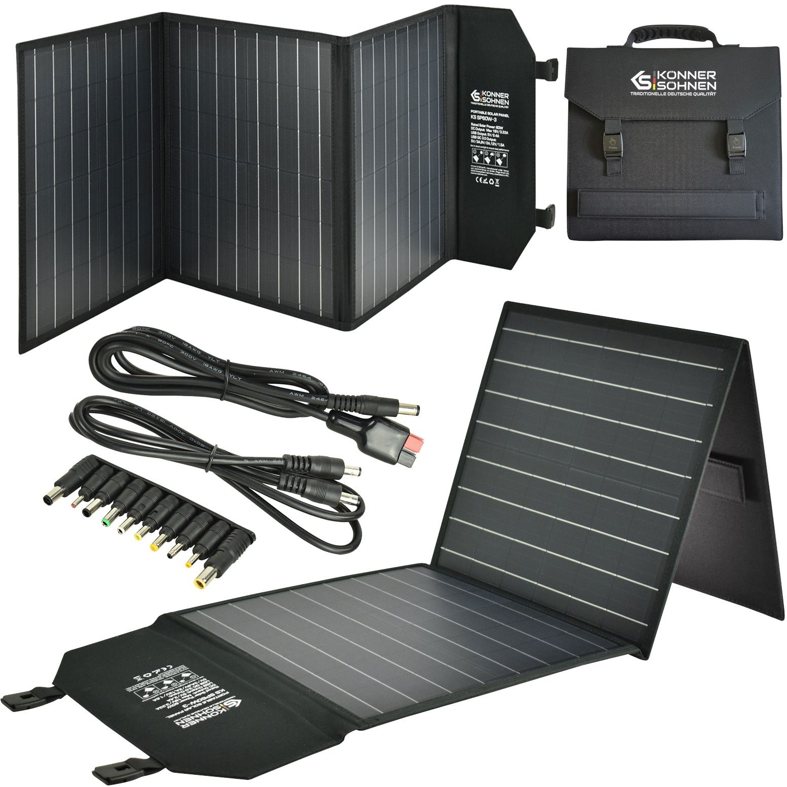 Image of Przenośny panel solarny travel 60W KS SP60W-3 USB SKŁADANY Könner&Söhnen KS